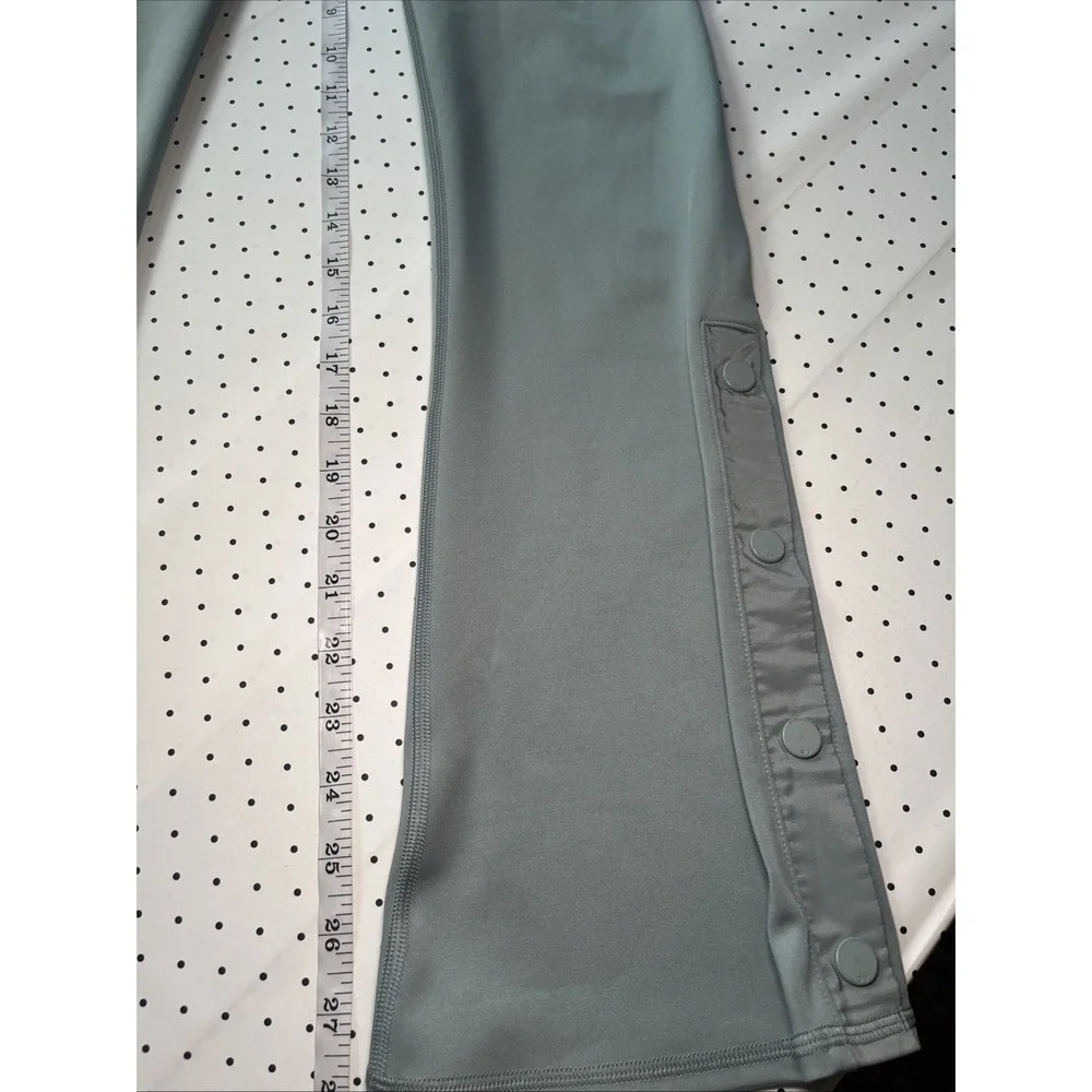 Alo High Waist Flare Leggings XXS Sage Gray Snap Hem Yoga Pants Women's